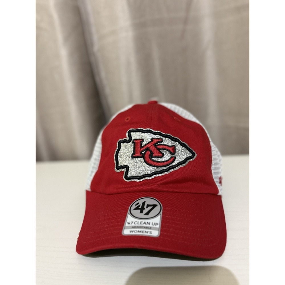 47 Brand Kansas City Chiefs MVP Strapback Hat Red Brand New NFL Logo, Women's